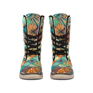 Vintage Mandala Bohemian Pattern Print Winter Boots