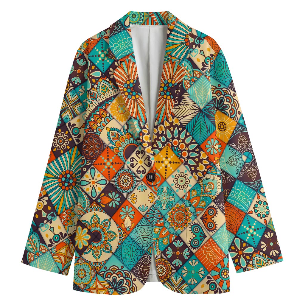 Vintage Mandala Bohemian Pattern Print Women's Blazer