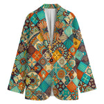 Vintage Mandala Bohemian Pattern Print Women's Blazer