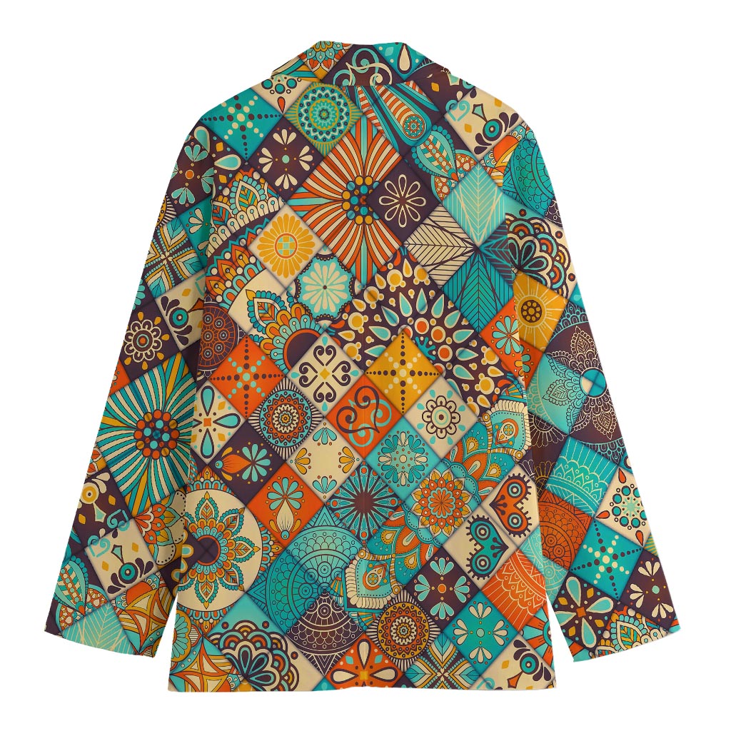 Vintage Mandala Bohemian Pattern Print Women's Blazer