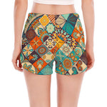 Vintage Mandala Bohemian Pattern Print Women's Split Running Shorts