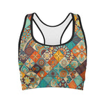 Vintage Mandala Bohemian Pattern Print Women's Sports Bra
