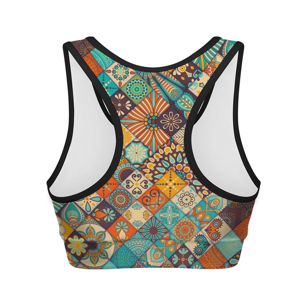 Vintage Mandala Bohemian Pattern Print Women's Sports Bra