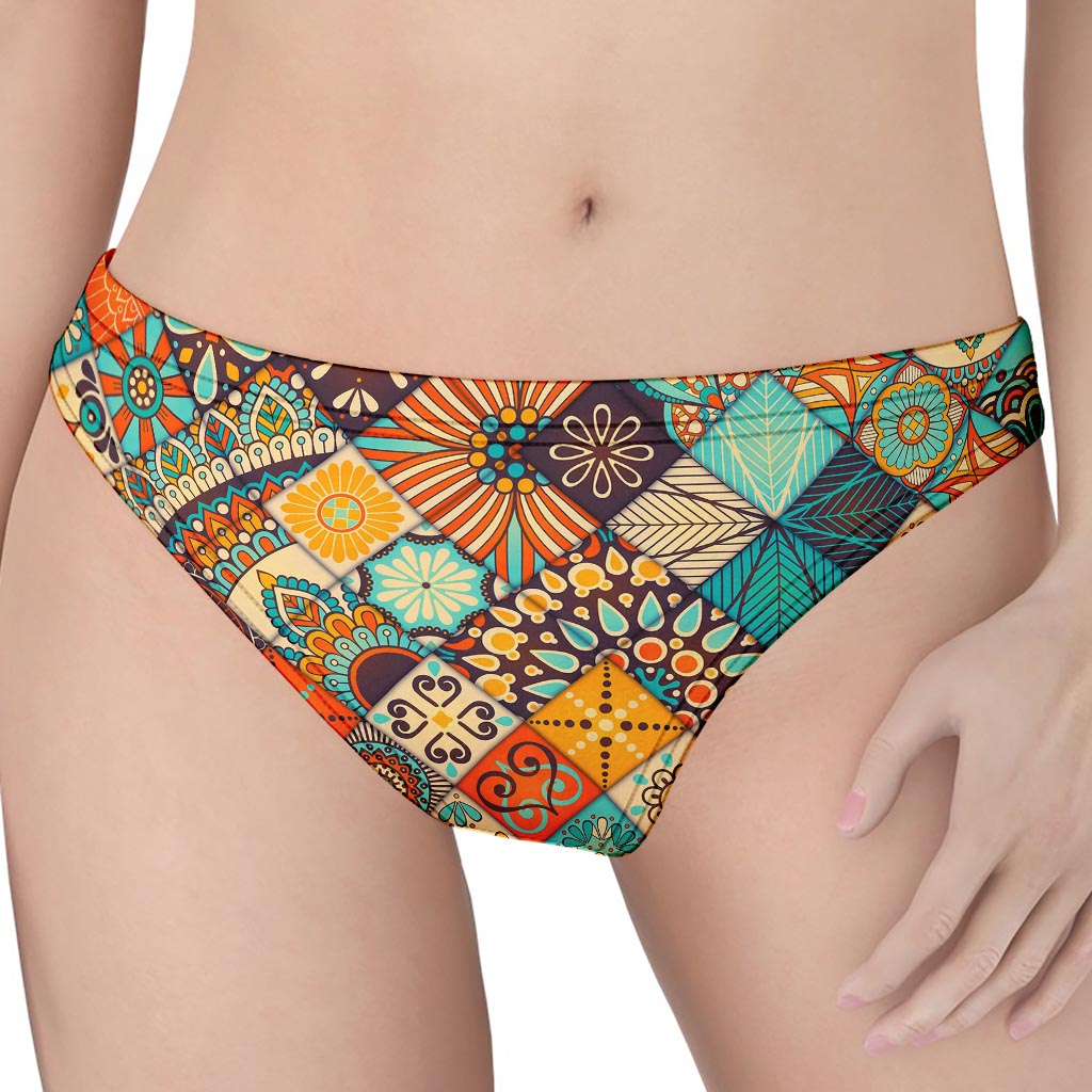 Vintage Mandala Bohemian Pattern Print Women's Thong