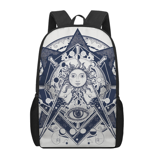 Vintage Masonic Freemasonry Print 17 Inch Backpack