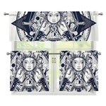 Vintage Masonic Freemasonry Print 3 Piece Kitchen Curtains
