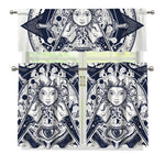 Vintage Masonic Freemasonry Print 3 Piece Kitchen Curtains