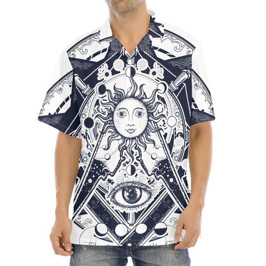 Vintage Masonic Freemasonry Print Aloha Shirt