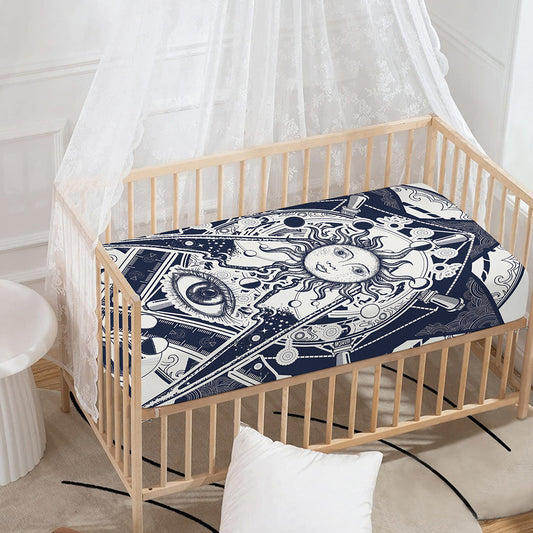 Vintage Masonic Freemasonry Print Baby Crib Sheet