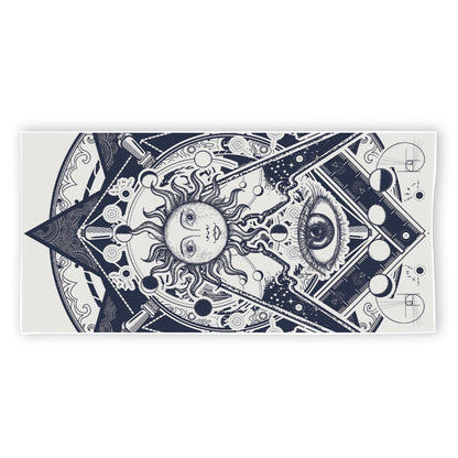Vintage Masonic Freemasonry Print Beach Towel