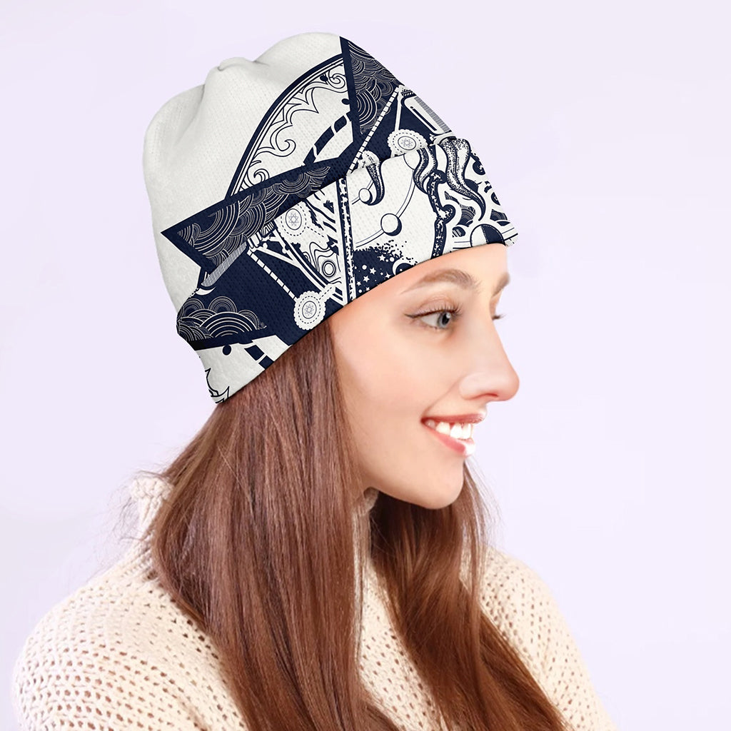Vintage Masonic Freemasonry Print Beanie