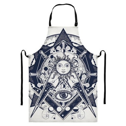 Vintage Masonic Freemasonry Print Bib Apron With Pocket