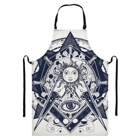 Vintage Masonic Freemasonry Print Bib Apron With Pocket