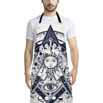 Vintage Masonic Freemasonry Print Bib Apron With Pocket