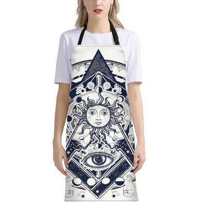 Vintage Masonic Freemasonry Print Bib Apron With Pocket