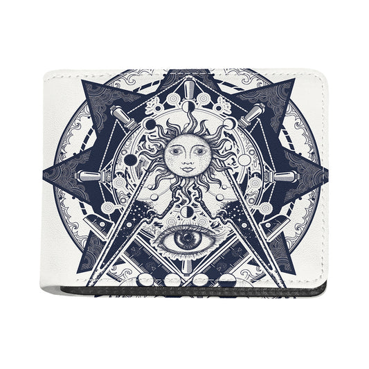 Vintage Masonic Freemasonry Print Bifold Wallet