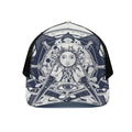 Vintage Masonic Freemasonry Print Black Mesh Trucker Hat
