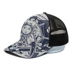 Vintage Masonic Freemasonry Print Black Mesh Trucker Cap