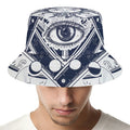 Vintage Masonic Freemasonry Print Bucket Hat