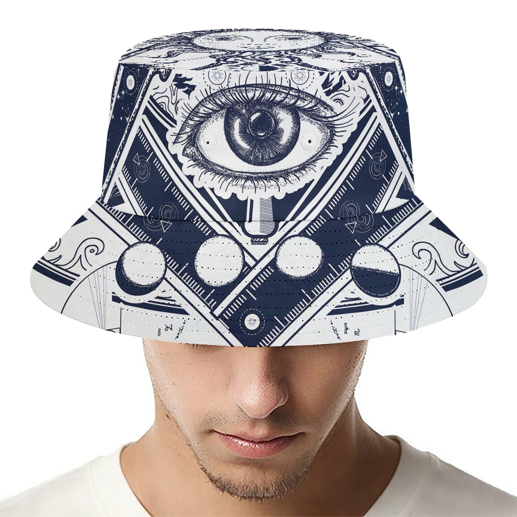 Vintage Masonic Freemasonry Print Bucket Hat