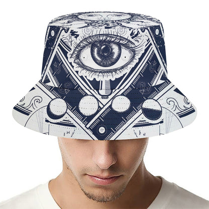 Vintage Masonic Freemasonry Print Bucket Hat