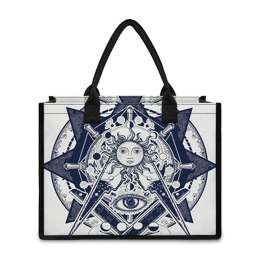 Vintage Masonic Freemasonry Print Canvas Tote Bag