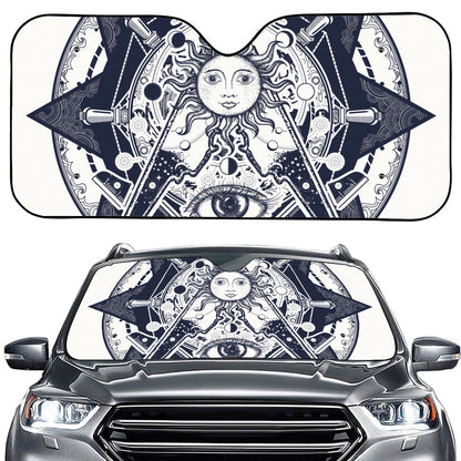 Vintage Masonic Freemasonry Print Car Windshield Sun Shade