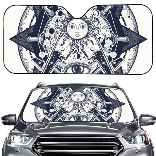 Vintage Masonic Freemasonry Print Car Windshield Sun Shade