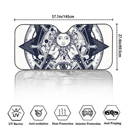 Vintage Masonic Freemasonry Print Car Windshield Sun Shade