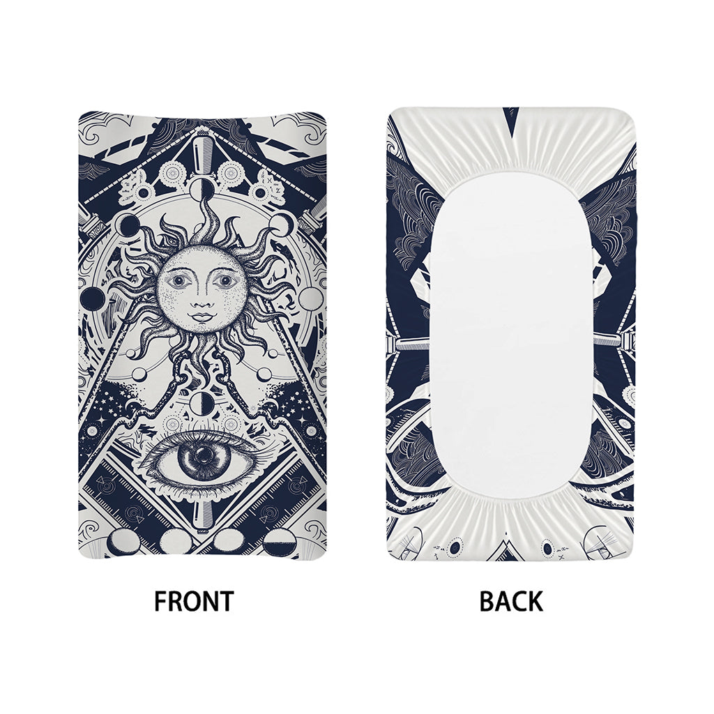 Vintage Masonic Freemasonry Print Changing Pad Cover