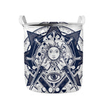 Vintage Masonic Freemasonry Print Collapsible Laundry Basket