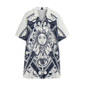 Vintage Masonic Freemasonry Print Cotton Hawaiian Shirt