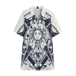Vintage Masonic Freemasonry Print Cotton Hawaiian Shirt