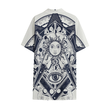 Vintage Masonic Freemasonry Print Cotton Hawaiian Shirt
