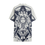 Vintage Masonic Freemasonry Print Cotton Hawaiian Shirt