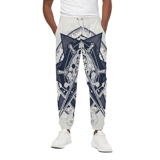 Vintage Masonic Freemasonry Print Cotton Pants