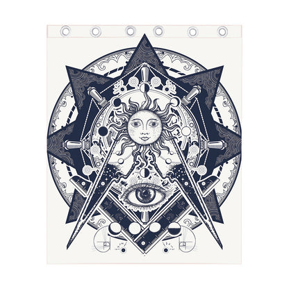 Vintage Masonic Freemasonry Print Curtain