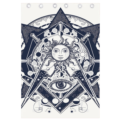 Vintage Masonic Freemasonry Print Curtain