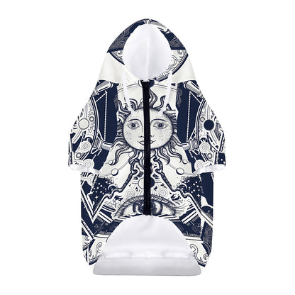 Vintage Masonic Freemasonry Print Dog Zip Up Hoodie