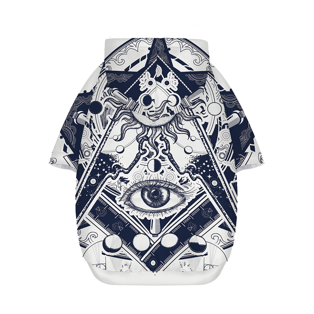 Vintage Masonic Freemasonry Print Dog Zip Up Hoodie