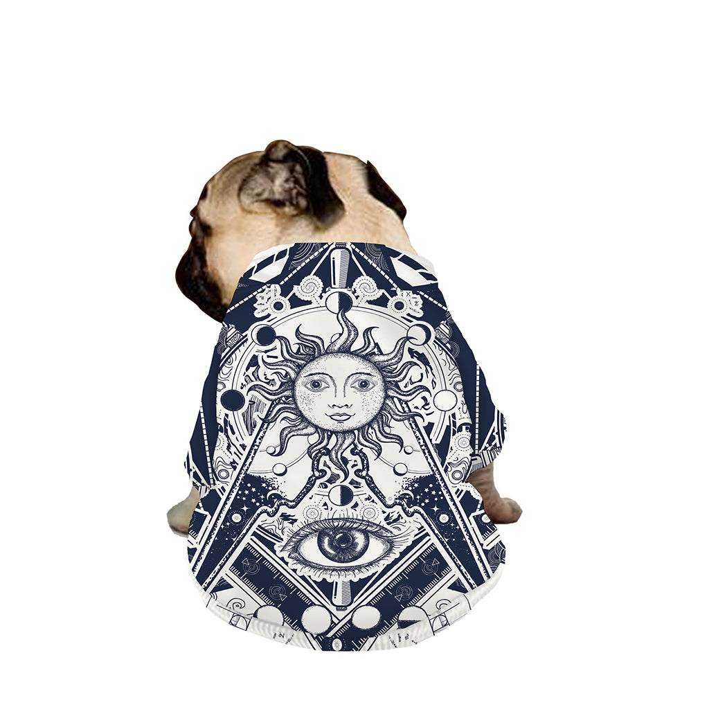 Vintage Masonic Freemasonry Print Dog Zip Up Jacket