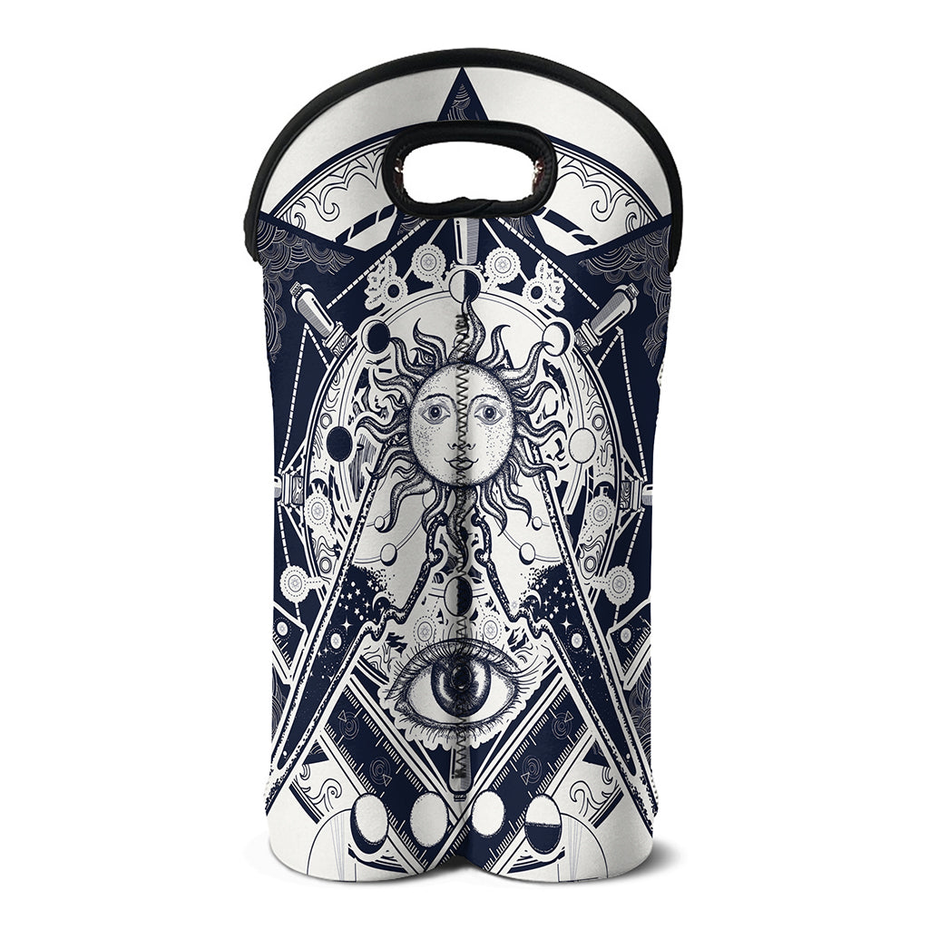Vintage Masonic Freemasonry Print Double Neoprene Wine Tote