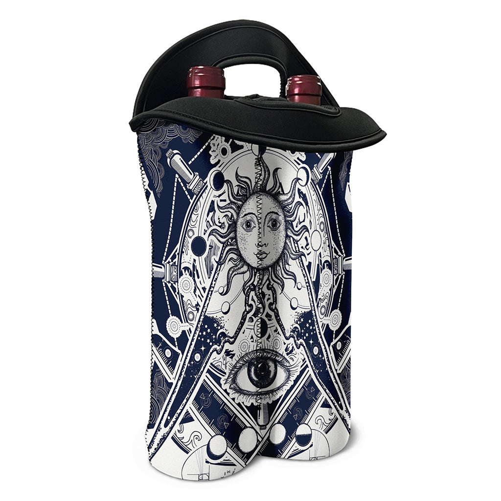Vintage Masonic Freemasonry Print Double Neoprene Wine Tote