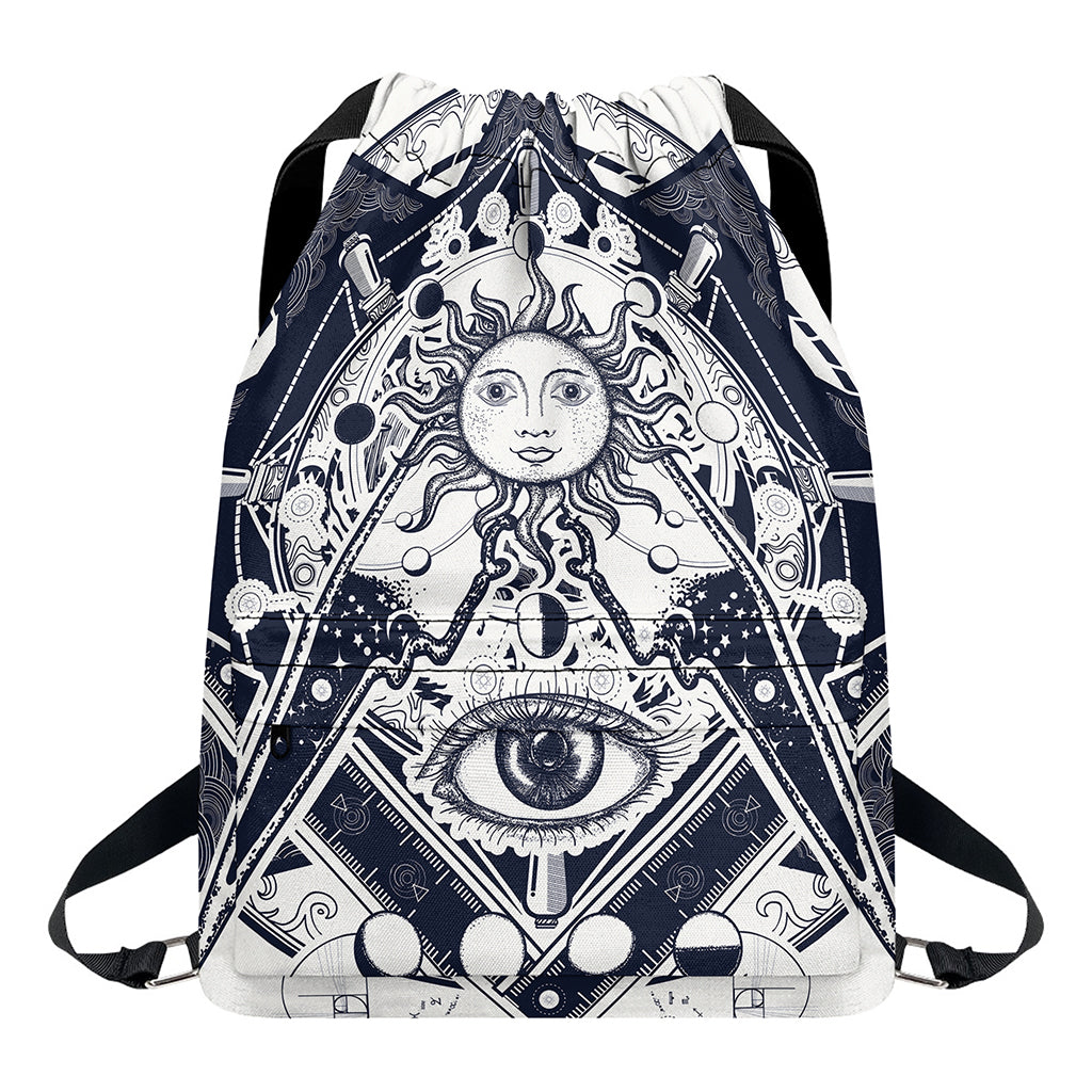 Vintage Masonic Freemasonry Print Drawstring Backpack