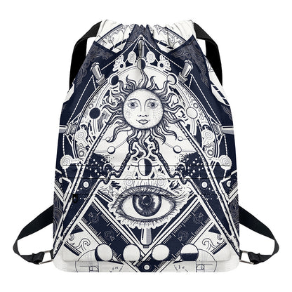 Vintage Masonic Freemasonry Print Drawstring Backpack