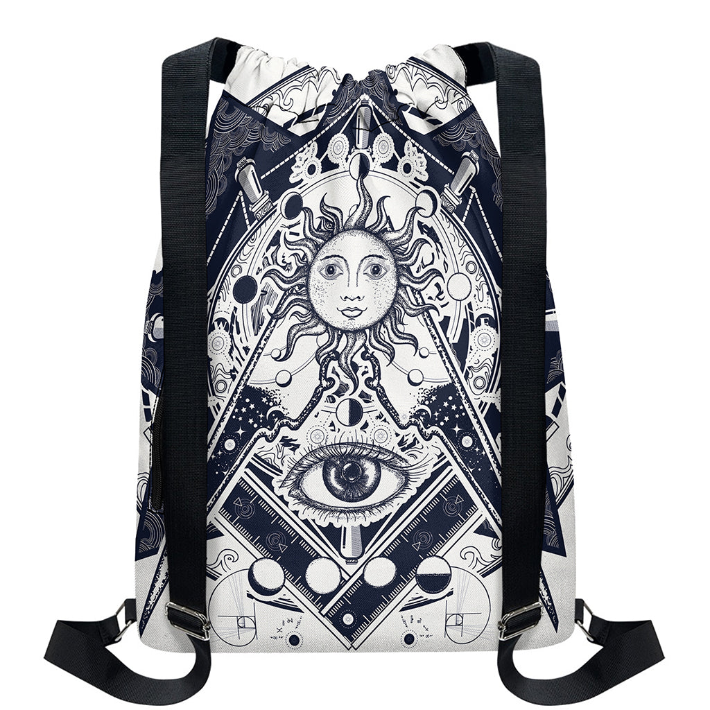Vintage Masonic Freemasonry Print Drawstring Backpack