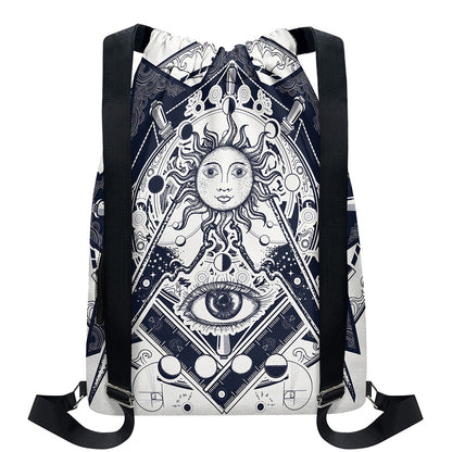 Vintage Masonic Freemasonry Print Drawstring Backpack