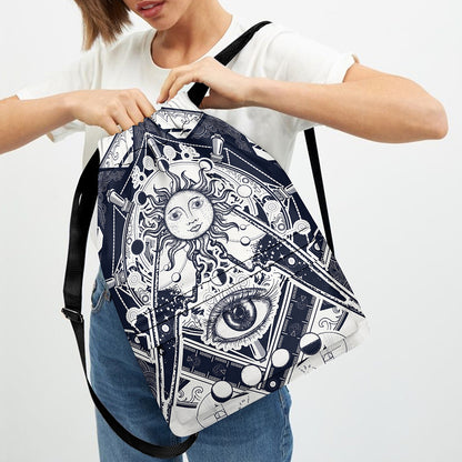 Vintage Masonic Freemasonry Print Drawstring Backpack