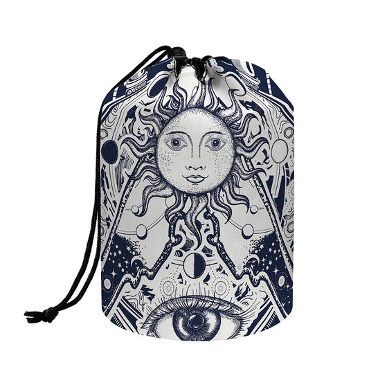 Vintage Masonic Freemasonry Print Drawstring Makeup Bag