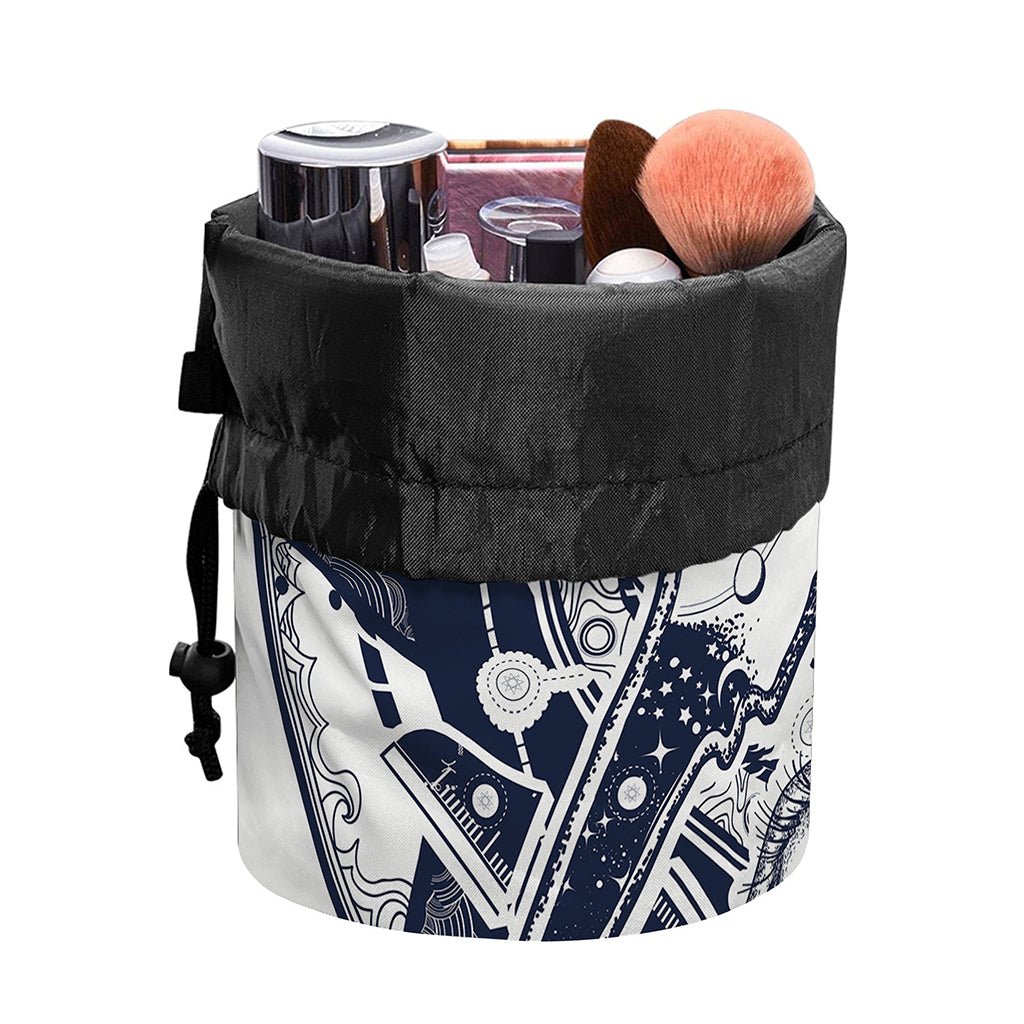 Vintage Masonic Freemasonry Print Drawstring Makeup Bag
